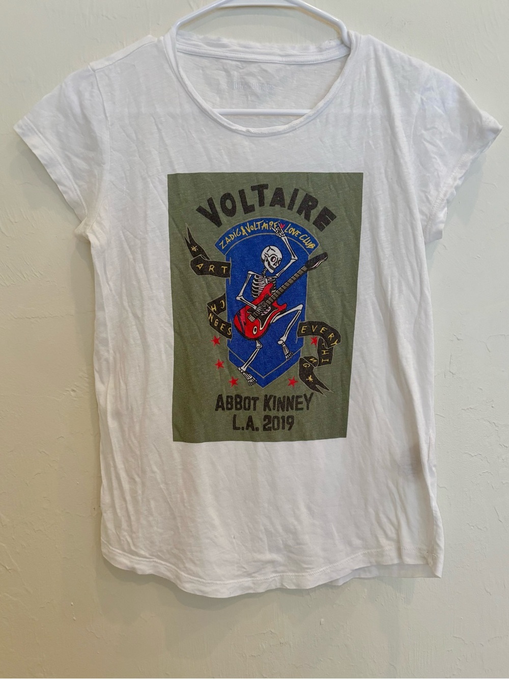 Zadig & Voltaire White Graphic Skull Guitar Tee - Picture 2 of 10